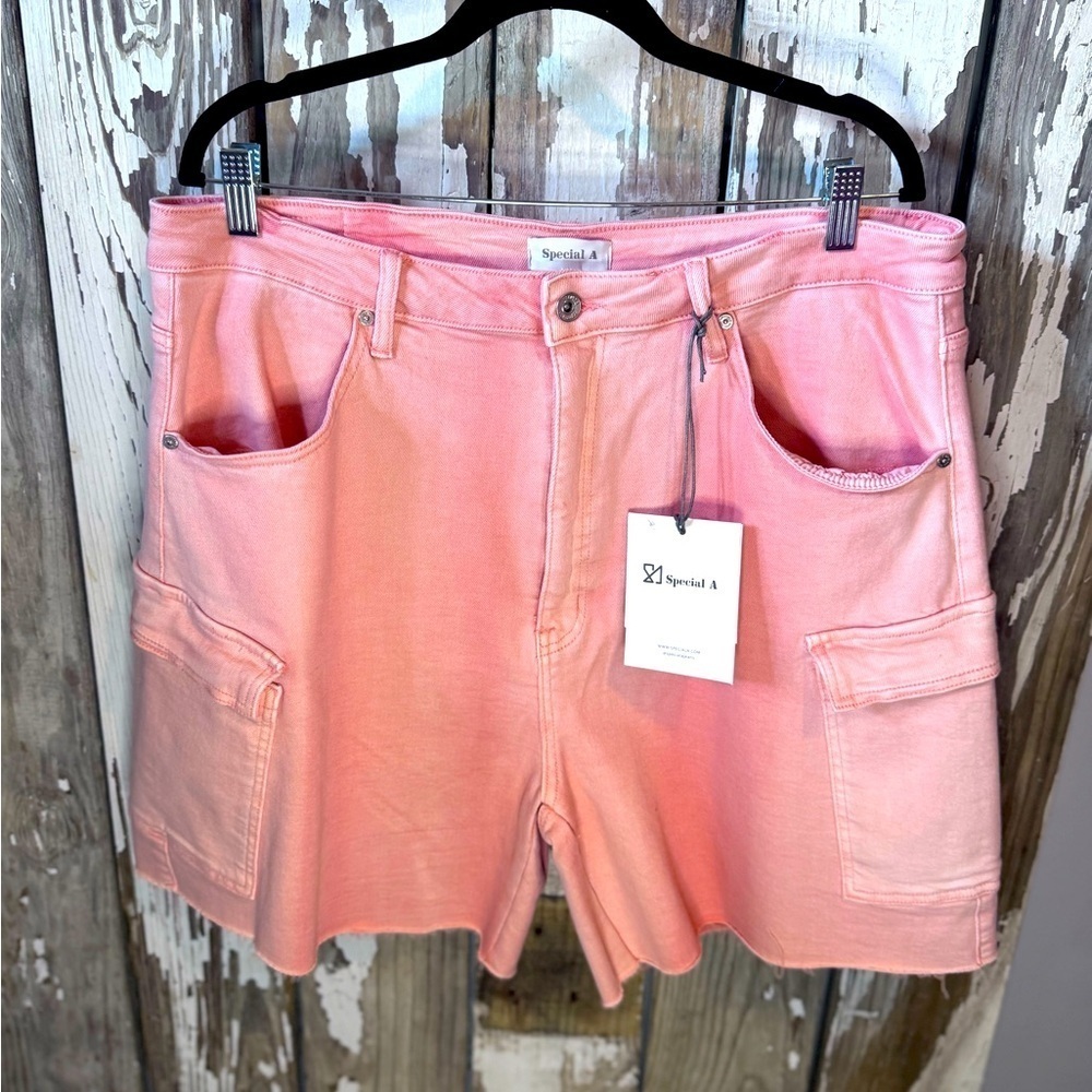 Special A Jen Super Stretch Color Fade Shorts Desert Flower Ombré 3X NWT